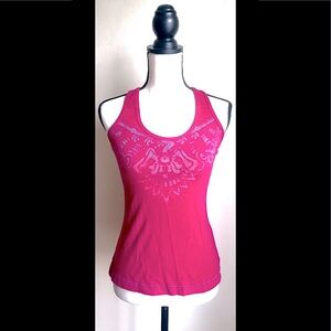 Maroon Pink Purple Sleeveless Top: Built In Bra Shirt, Athletic, Sz. M